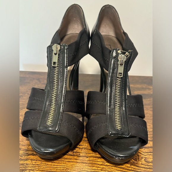 Moda Spana Women’s Black Open Toe Zipper Heels Size 9.5 - Picture 13 of 13